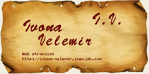 Ivona Velemir vizit kartica